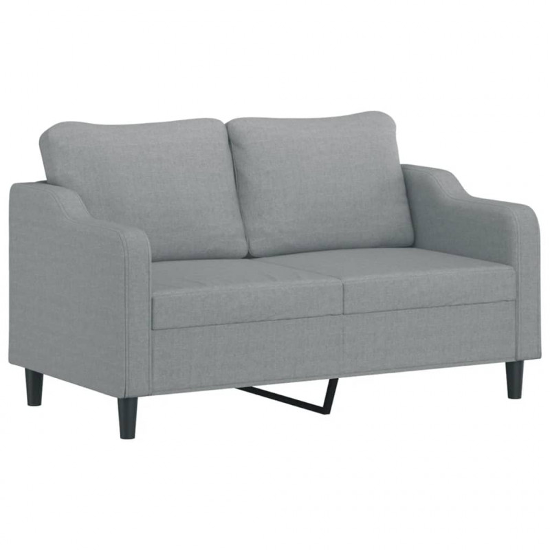 Sofa 2-osobowa, jasnoszara, 140 cm, tapicerowana tkaniną