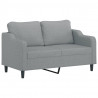 Sofa 2-osobowa, jasnoszara, 140 cm, tapicerowana tkaniną