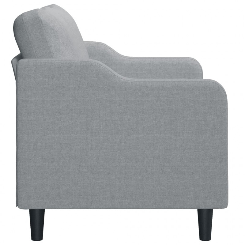 Sofa 2-osobowa, jasnoszara, 140 cm, tapicerowana tkaniną