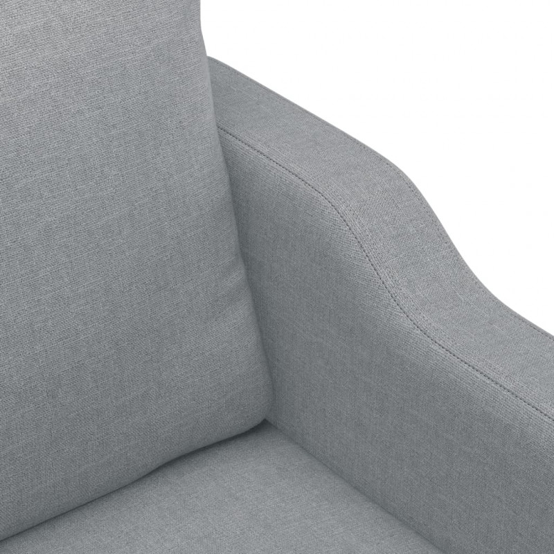 Sofa 2-osobowa, jasnoszara, 140 cm, tapicerowana tkaniną