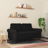 Sofa 2-osobowa, czarna, 120 cm, tapicerowana aksamitem