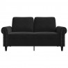 Sofa 2-osobowa, czarna, 120 cm, tapicerowana aksamitem