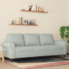 Sofa 3-osobowa, jasnoszara, 180 cm, tapicerowana aksamitem
