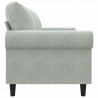 Sofa 3-osobowa, jasnoszara, 180 cm, tapicerowana aksamitem