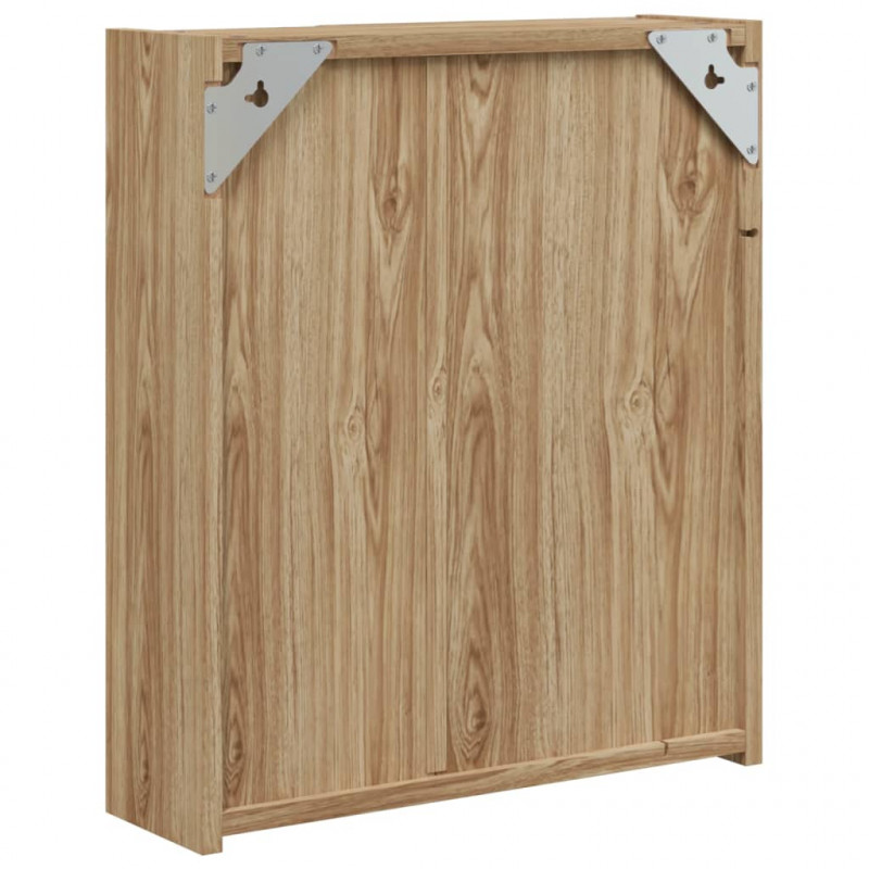 Szafka łazienkowa z lustrem i LED, kolor dębu, 45x13x52 cm