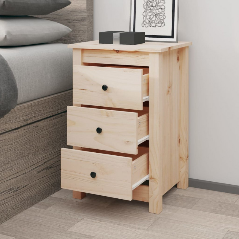 Szafka nocna, 40x35x61,5 cm, lite drewno sosnowe