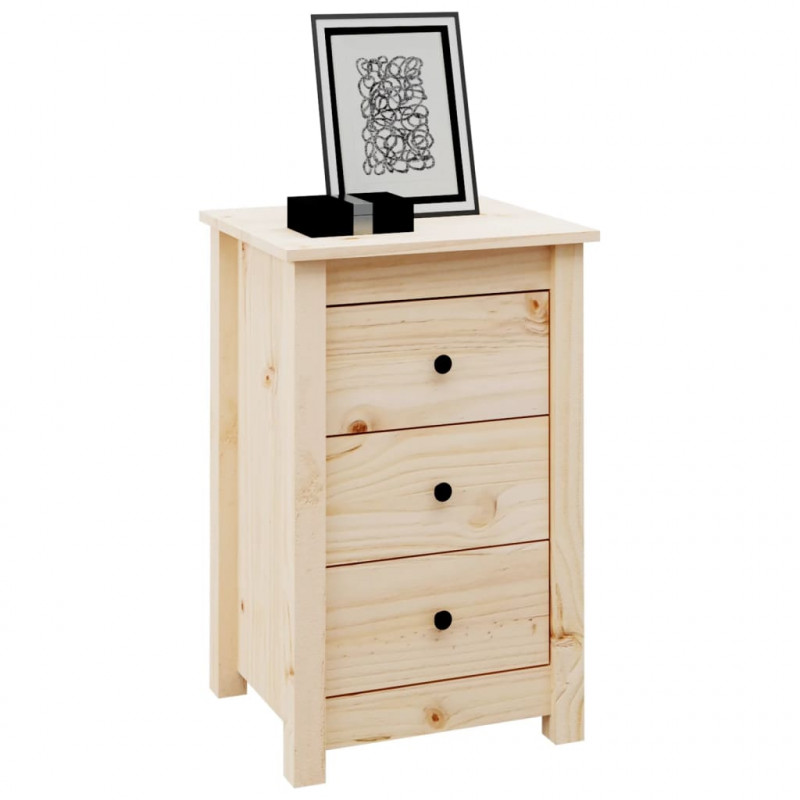 Szafka nocna, 40x35x61,5 cm, lite drewno sosnowe