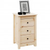 Szafka nocna, 40x35x61,5 cm, lite drewno sosnowe