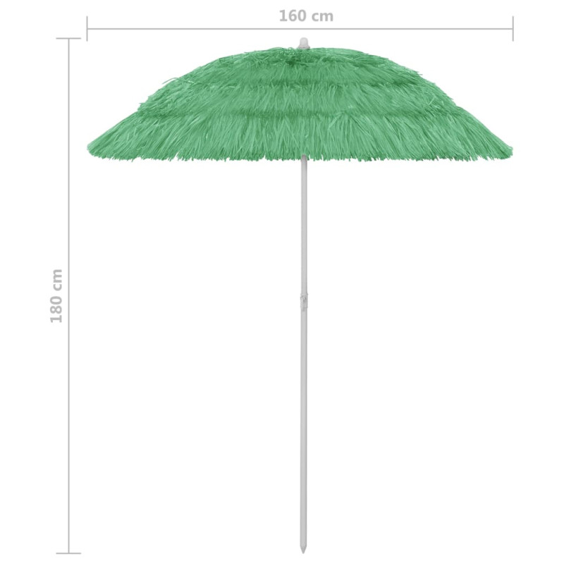 Parasol plażowy w hawajskim stylu, zielony, 180 cm