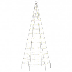 Choinka z lampek, na maszt, 200 ciepłych białych LED, 180 cm