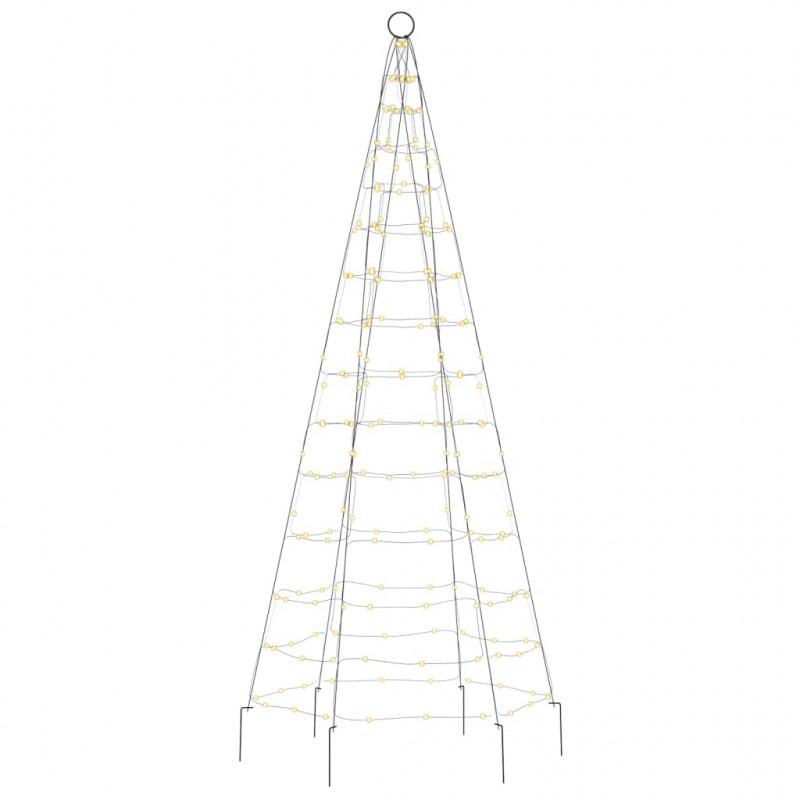 Choinka z lampek, na maszt, 200 ciepłych białych LED, 180 cm
