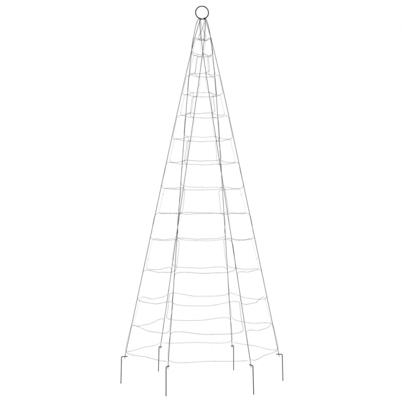 Choinka z lampek, na maszt, 200 ciepłych białych LED, 180 cm