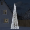 Choinka z lampek, na maszt, 1534 zimne białe LED, 500 cm