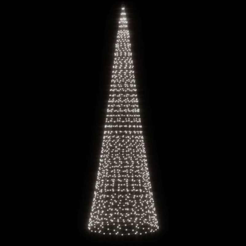 Choinka z lampek, na maszt, 1534 zimne białe LED, 500 cm