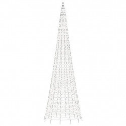 Choinka z lampek, na maszt, 1534 zimne białe LED, 500 cm