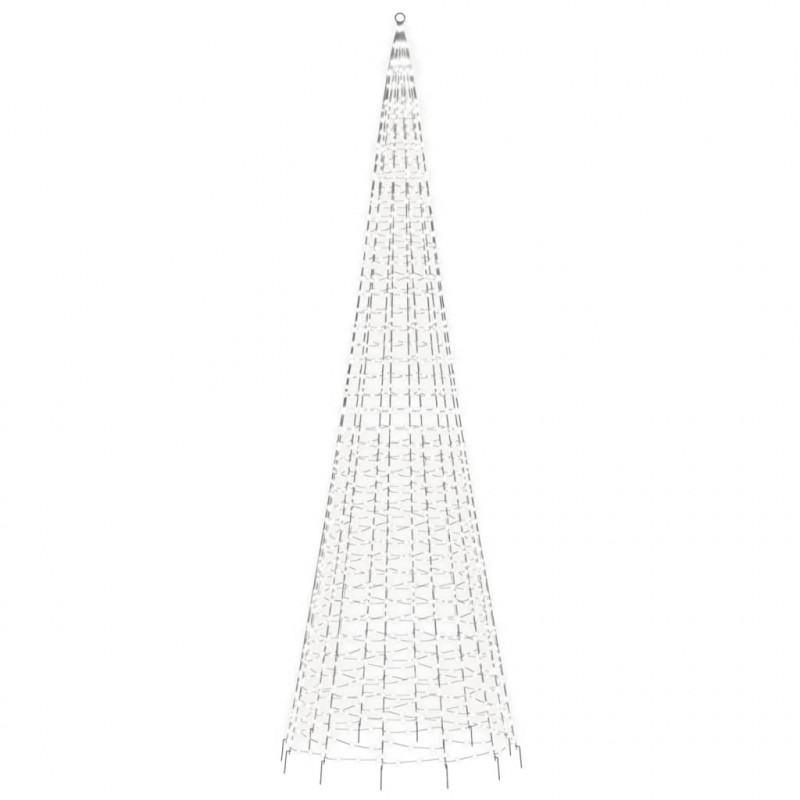 Choinka z lampek, na maszt, 1534 zimne białe LED, 500 cm