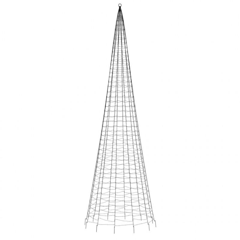Choinka z lampek, na maszt, 1534 zimne białe LED, 500 cm