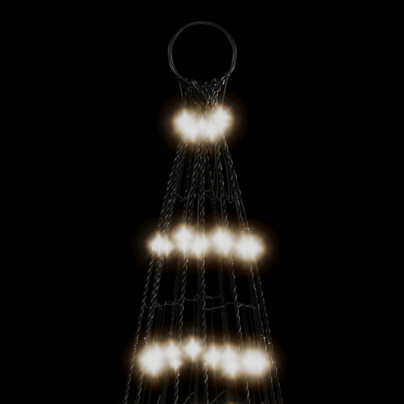 Choinka z lampek, na maszt, 1534 zimne białe LED, 500 cm