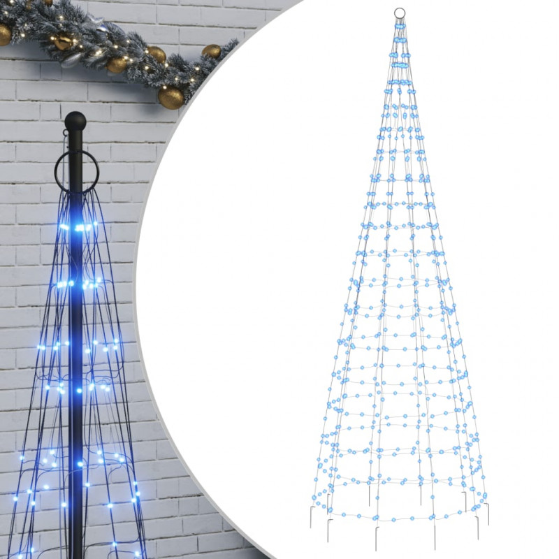 Choinka z lampek, na maszt, 550 niebieskich LED, 300 cm