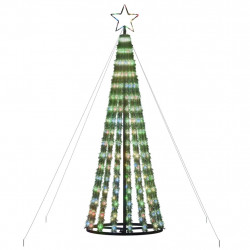 Stożkowa choinka z lampek, 275 kolorowych LED, 180 cm