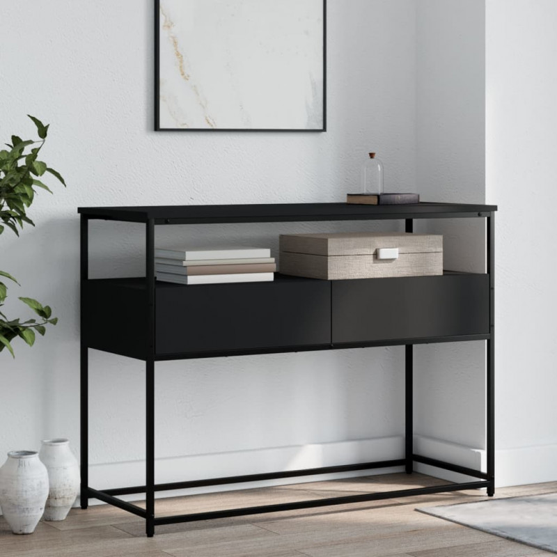Stolik konsolowy, czarny, 100x40x75 cm, materiał drewnopochodny