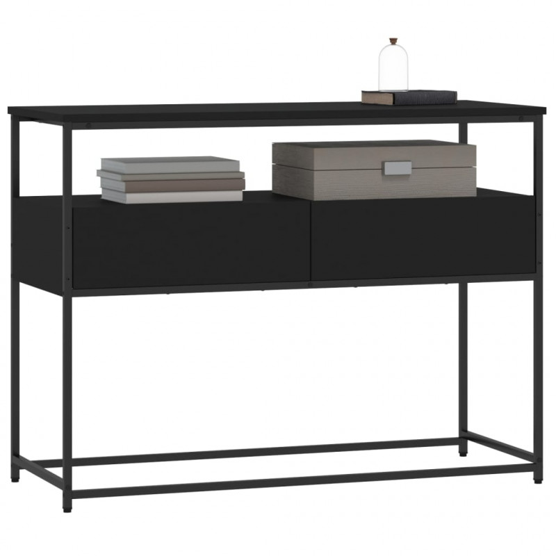 Stolik konsolowy, czarny, 100x40x75 cm, materiał drewnopochodny