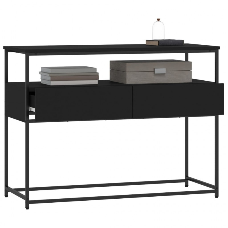 Stolik konsolowy, czarny, 100x40x75 cm, materiał drewnopochodny