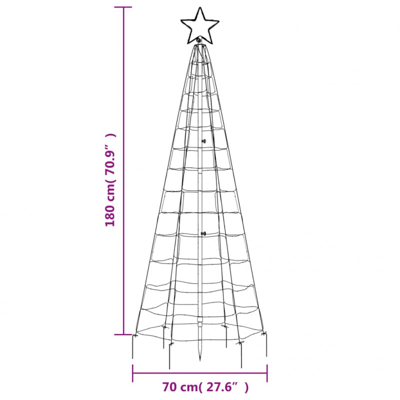 Choinka z lampek, z kołkami, 220 zimnych białych LED, 180 cm