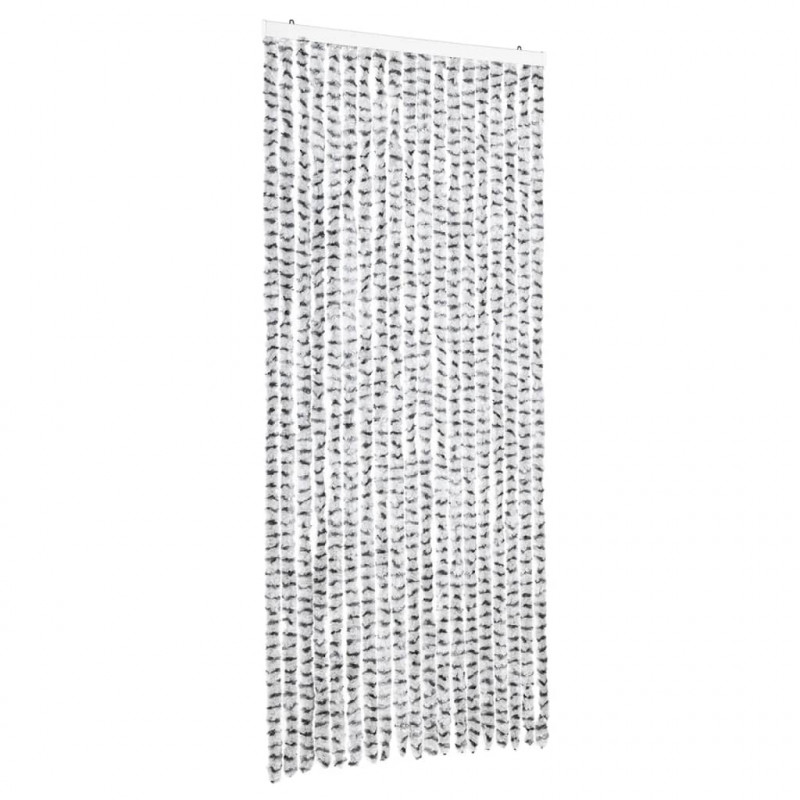 Zasłona przeciwko owadom, jasno i ciemnoszara, 56x185cm, szenil