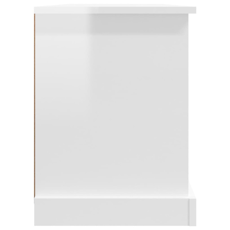 Szafka pod TV, biała z połyskiem, 99,5x35,5x48 cm