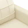 2-osobowa sofa z poduszkami, kremowa, sztuczna skóra