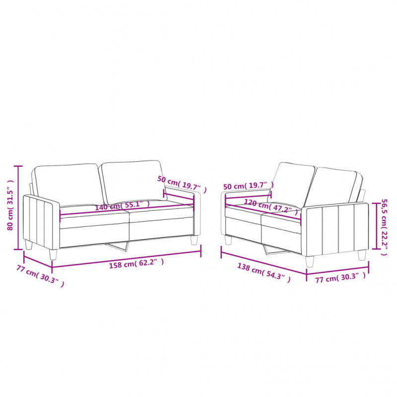 2-osobowa sofa z poduszkami, kremowa, sztuczna skóra