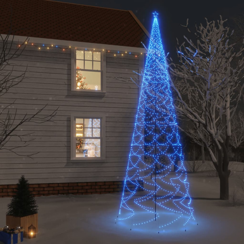 Choinka z kołkiem gruntowym, 3000 niebieskich LED, 800 cm