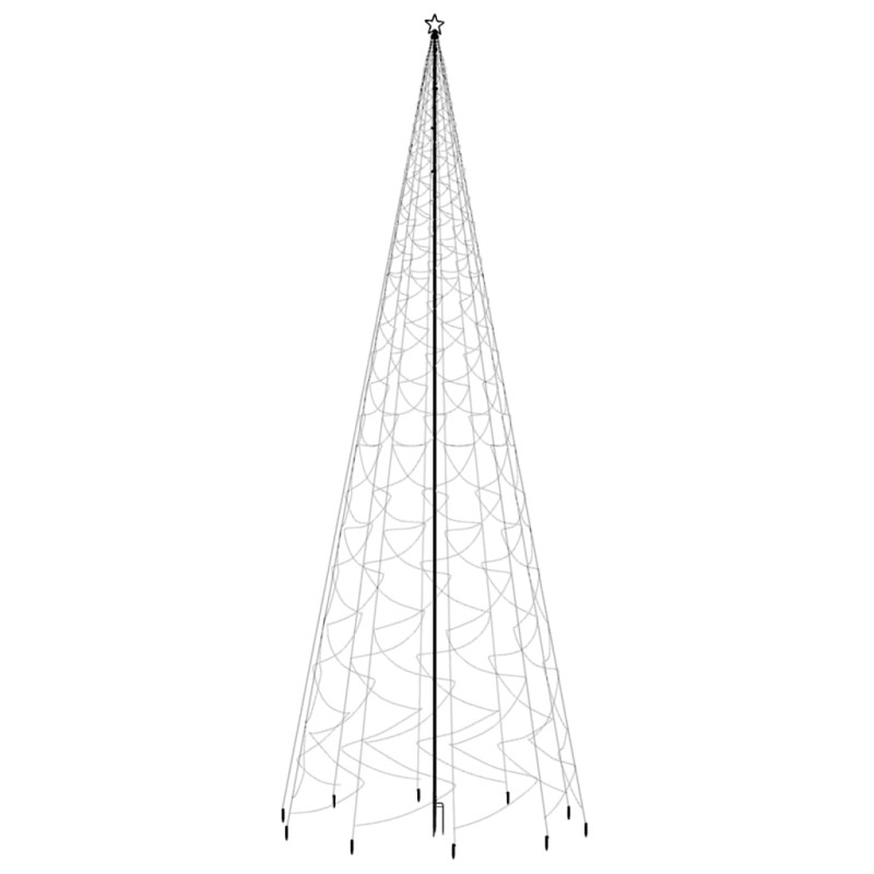 Choinka z kołkiem gruntowym, 3000 niebieskich LED, 800 cm