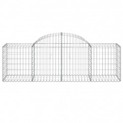 Kosze gabionowe, 2 szt, 200x50x60/80 cm, galwanizowane żelazo