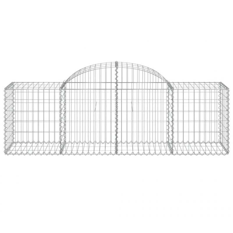 Kosze gabionowe, 2 szt, 200x50x60/80 cm, galwanizowane żelazo