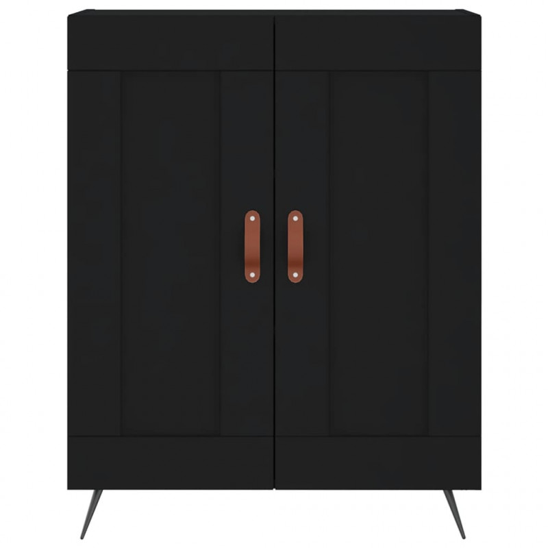 Witrynka, czarna, 69,5x34x180 cm, materiał drewnopochodny