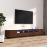 Zestaw 3 szafek TV z oświetleniem LED, brązowy dąb