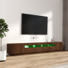 Zestaw 3 szafek TV z oświetleniem LED, brązowy dąb