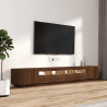 Zestaw 3 szafek TV z oświetleniem LED, brązowy dąb