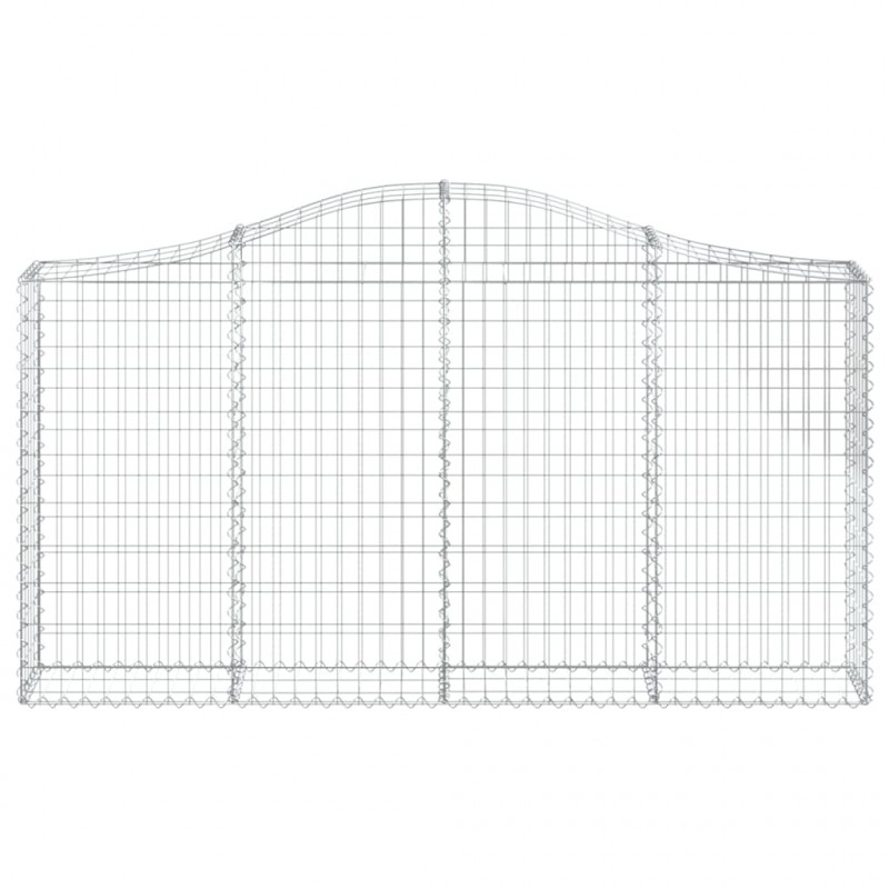 Kosze gabionowe, 5 szt, 200x30x100/120 cm, galwanizowane żelazo
