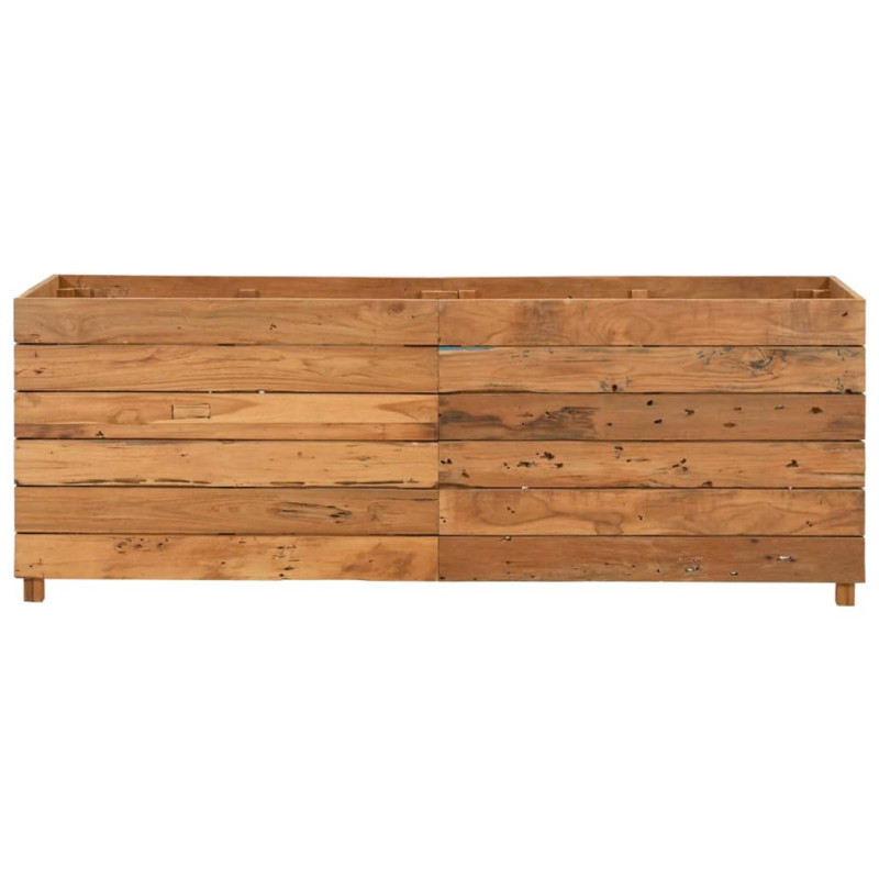 Podwyższona donica 150x40x55 cm drewno tekowe z recyklingu/stal