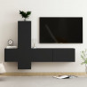 3-cz. zestaw szafek TV, czarny, materiał drewnopochodny
