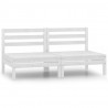 2-osobowa sofa ogrodowa, biała, lite drewno sosnowe