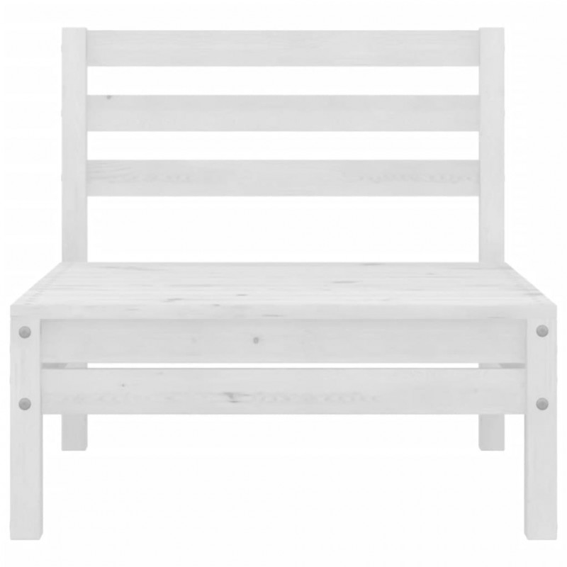 2-osobowa sofa ogrodowa, biała, lite drewno sosnowe