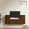 Zestaw 3 szafek TV, brązowy dąb, materiał drewnopochodny
