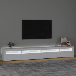 Szafka pod TV z oświetleniem LED, biała, 270x35x40 cm