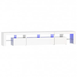 Szafka pod TV z oświetleniem LED, biała, 230x36,5x40 cm