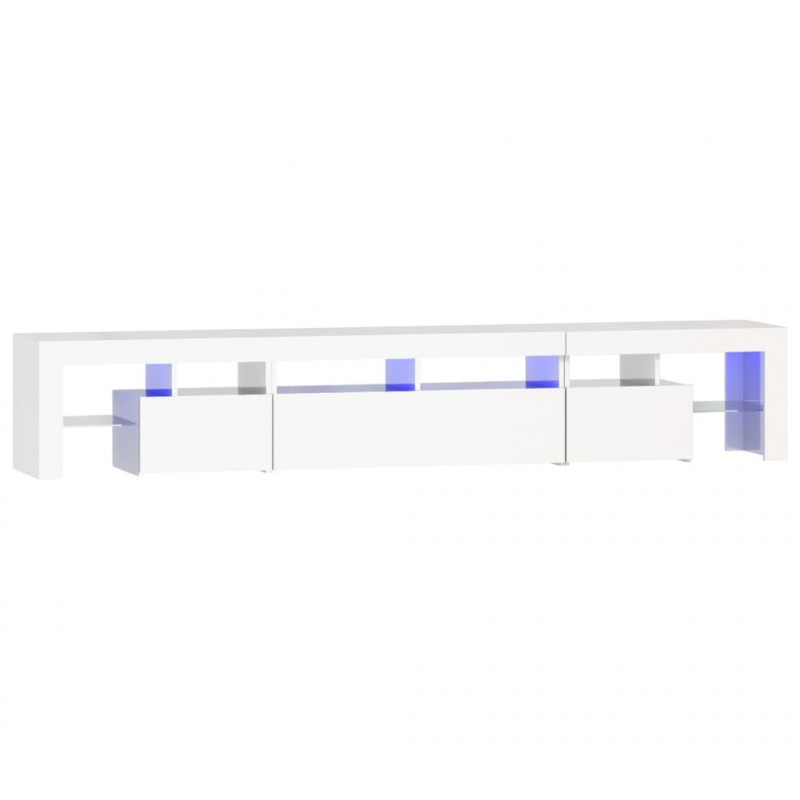 Szafka pod TV z oświetleniem LED, biała, 230x36,5x40 cm