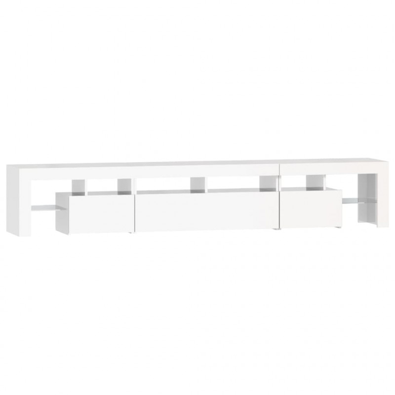 Szafka pod TV z oświetleniem LED, biała, 230x36,5x40 cm